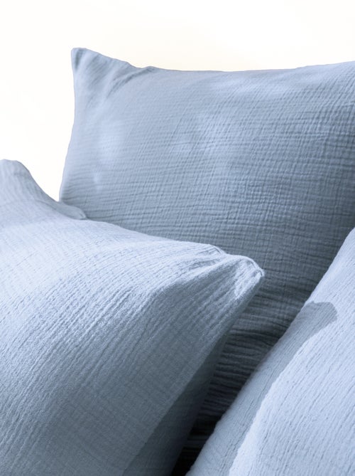 Set de 2 taies d'oreiller unies en coton, GAZE DE COTON - Kiabi