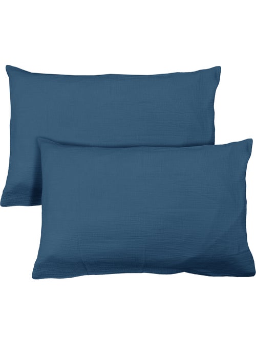 Set de 2 taies d'oreiller unies en coton, GAZE DE COTON - Kiabi Set de 2 taies d'oreiller unies en coton, GAZE DE COTON - Kiabi