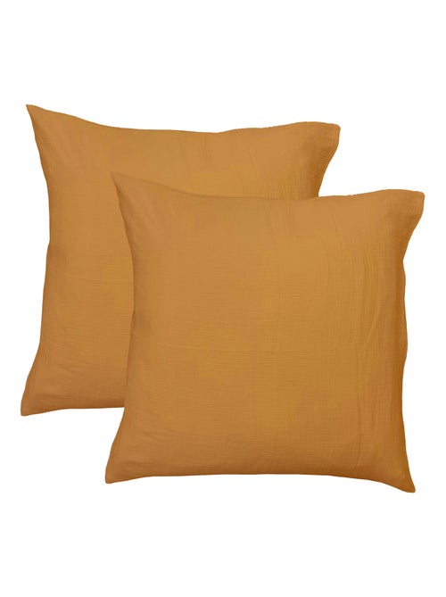 Set de 2 taies d'oreiller unies en coton, GAZE DE COTON - Kiabi Set de 2 taies d'oreiller unies en coton, GAZE DE COTON - Kiabi