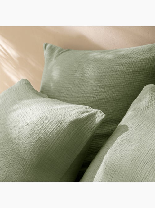 Set de 2 taies d'oreiller unies en coton, GAZE DE COTON - Kiabi Set de 2 taies d'oreiller unies en coton, GAZE DE COTON - Kiabi