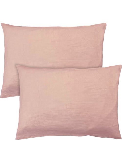 Set de 2 taies d'oreiller unies en coton, GAZE DE COTON - Kiabi Set de 2 taies d'oreiller unies en coton, GAZE DE COTON - Kiabi