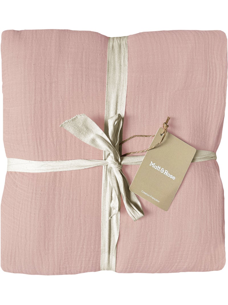 Set de 2 taies d'oreiller unies en coton, GAZE DE COTON Rose - Kiabi