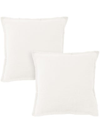 Set de 2 taies d'oreiller unies en lin, LIN LAVÉ