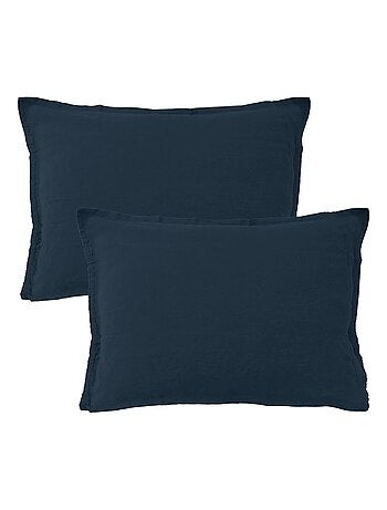 Set de 2 taies d'oreiller unies en lin, LIN LAVÉ