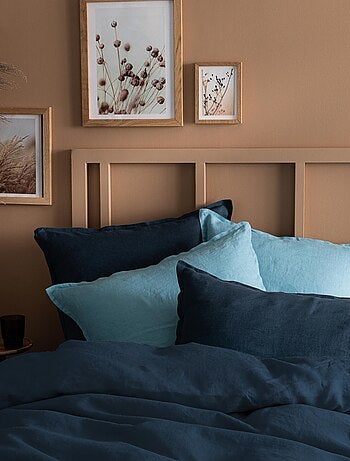 Set de 2 taies d'oreiller unies en lin, LIN LAVÉ