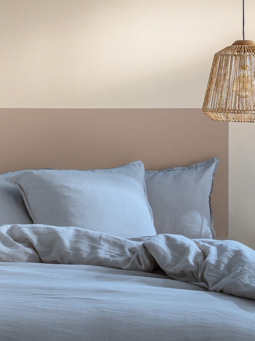 Set de 2 taies d'oreiller unies en lin, PASSION LIN - Kiabi
