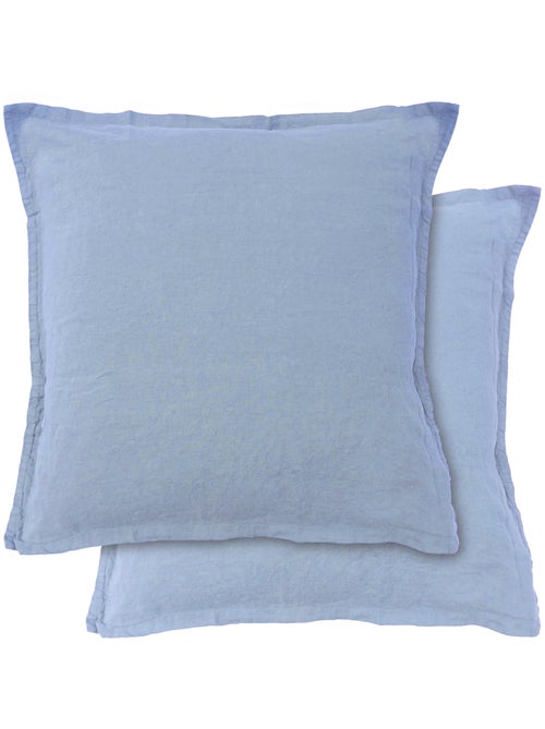 Set de 2 taies d'oreiller unies en lin, PASSION LIN - Kiabi