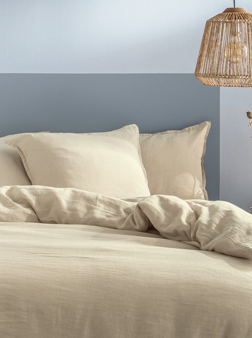 Set de 2 taies d'oreiller unies en lin, PASSION LIN - Kiabi Set de 2 taies d'oreiller unies en lin, PASSION LIN - Kiabi