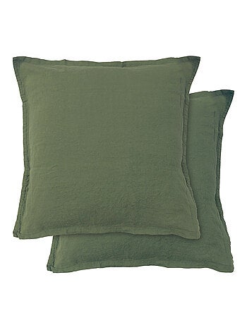 Set de 2 taies d'oreiller unies en lin, PASSION LIN