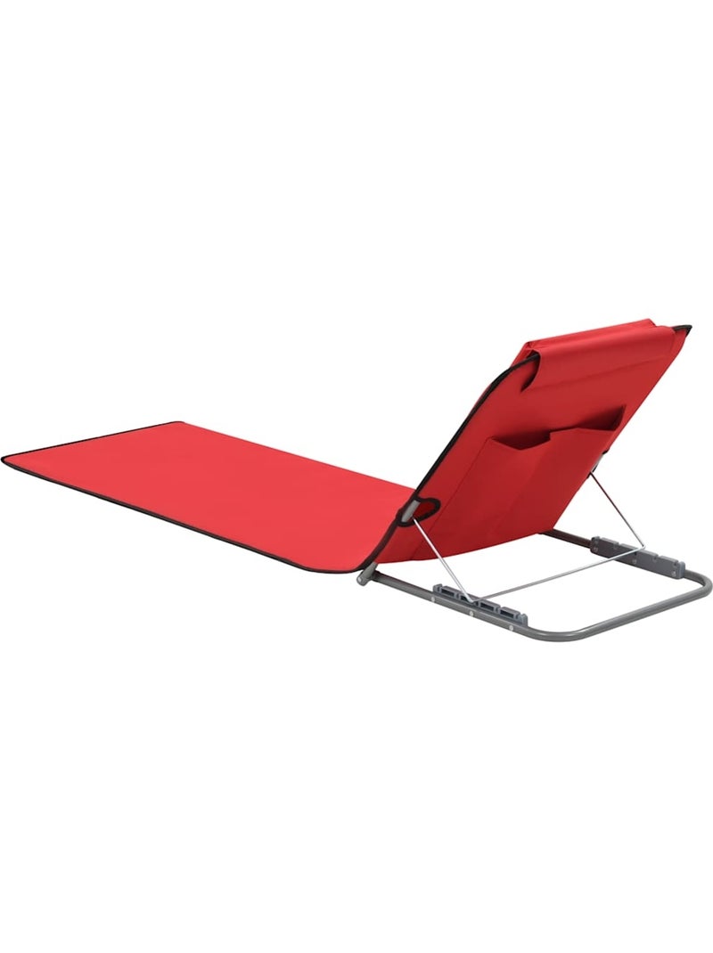 Set de 2 tapis de plage pliables Rouge - Kiabi