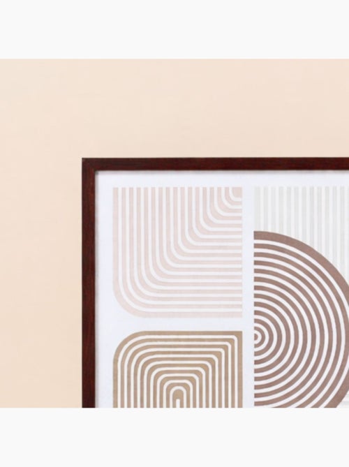 Set de 2 toiles en relief à motifs géométriques beiges, marrons 45x60cm - Kiabi