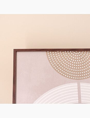 Set de 2 toiles en reliefs à motifs géométriques marrons 60x90cm