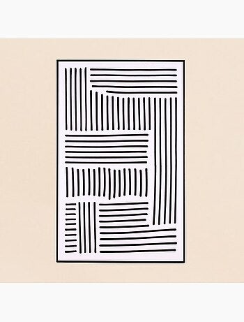 Set de 2 toiles imprimées motifs géométriques noirs et blancs 60x90cm