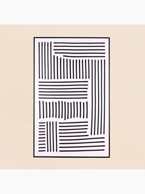 Set de 2 toiles imprimées motifs géométriques noirs et blancs 60x90cm - Kiabi
