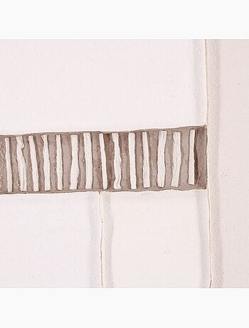 Set de 2 toiles peintes à la main à motifs géométriques beiges 60x80cm