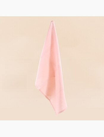 Set de 2 torchons motifs fleuris blanc, rose
