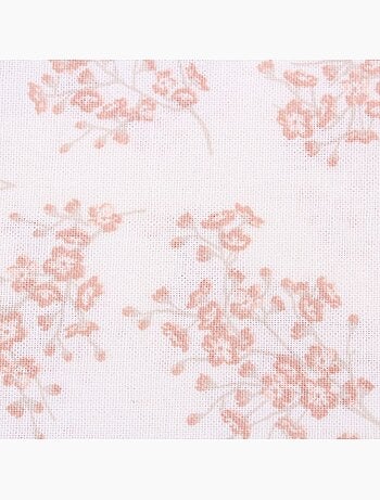 Set de 2 torchons motifs fleuris blanc, rose