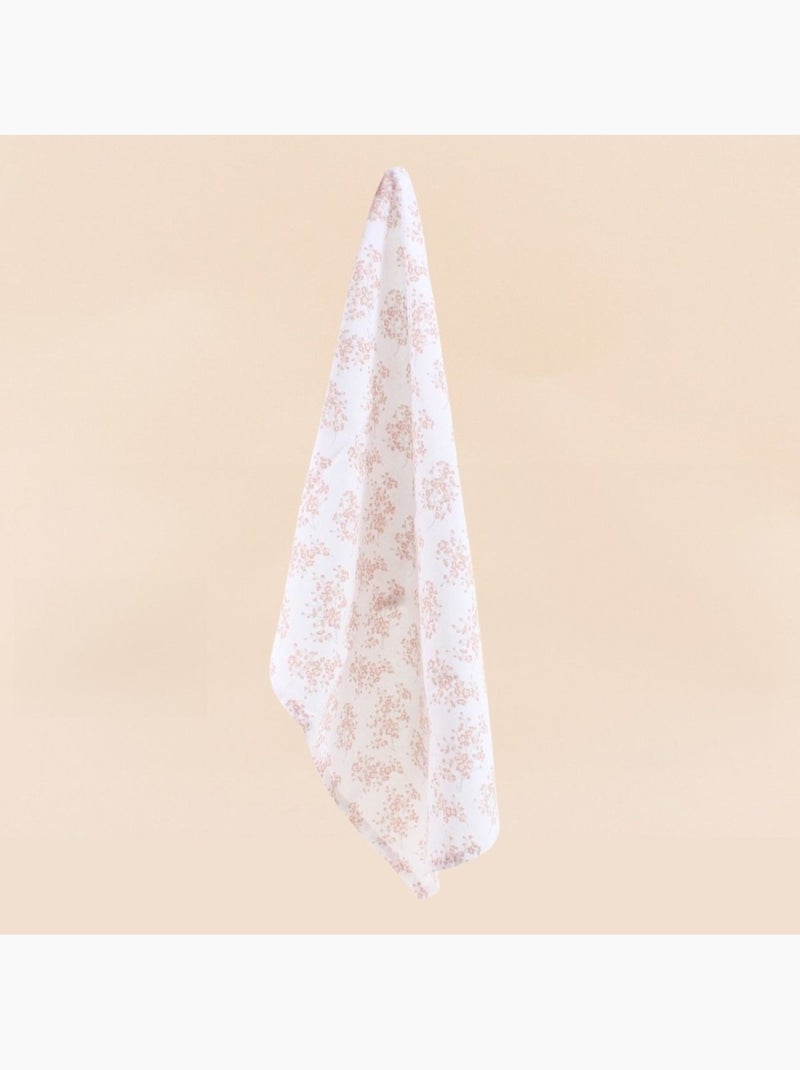 Set de 2 torchons motifs fleuris blanc, rose Blanc - Kiabi
