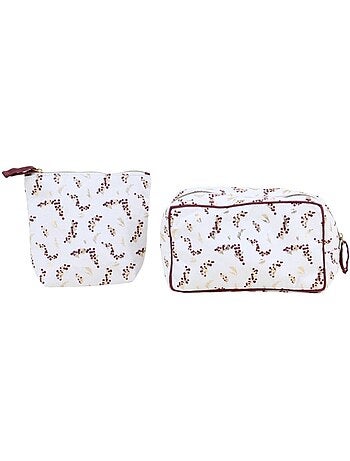 Set de 2 trousses de toilette fleuries