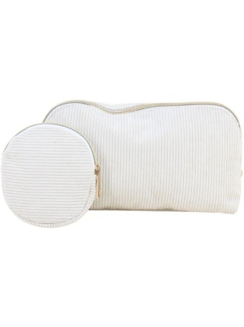 Set de 2 trousses en velours côtelé beige - Kiabi Set de 2 trousses en velours côtelé beige - Kiabi