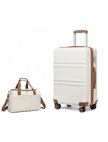 Set de 2 valises - 28x21x15 cm abs 4 roulettes serrure tsa - kono