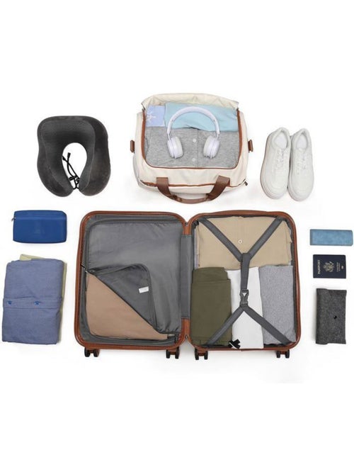 Set de 2 valises - 28x21x15 cm abs 4 roulettes serrure tsa - kono - Kiabi Set de 2 valises - 28x21x15 cm abs 4 roulettes serrure tsa - kono - Kiabi