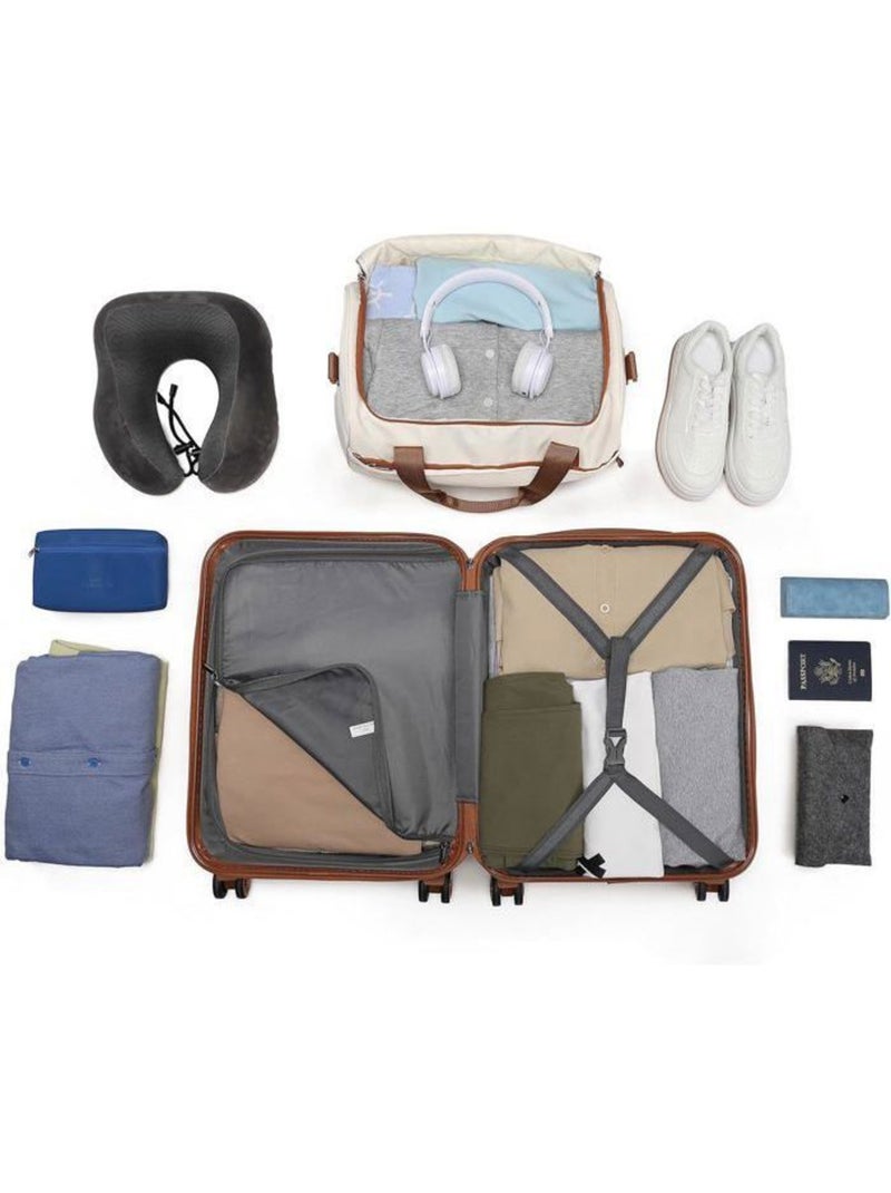 Set de 2 valises - 28x21x15 cm abs 4 roulettes serrure tsa - kono Blanc - Kiabi