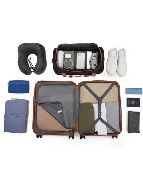 Set de 2 valises - 28x21x15 cm abs 4 roulettes serrure tsa - kono - Kiabi