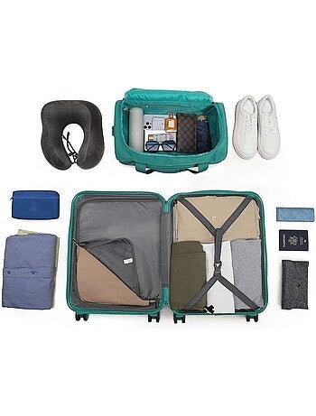 Set de 2 valises - 51.5x38x21 cm abs 4 roulettes serrure tsa - kono
