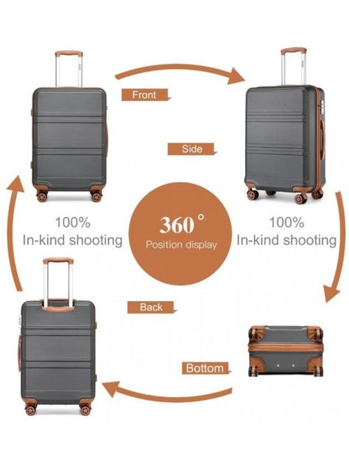 Set de 2 valises - 51.5x38x21 cm abs+pc 4 roulettes serrure tsa - kono - Kiabi Set de 2 valises - 51.5x38x21 cm abs+pc 4 roulettes serrure tsa - kono - Kiabi