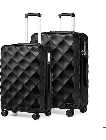 Set de 2 valises - 53+61 cm abs 4 roulettes serrure tsa - british traveller