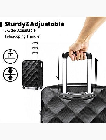 Set de 2 valises - 53+61 cm abs 4 roulettes serrure tsa - british traveller