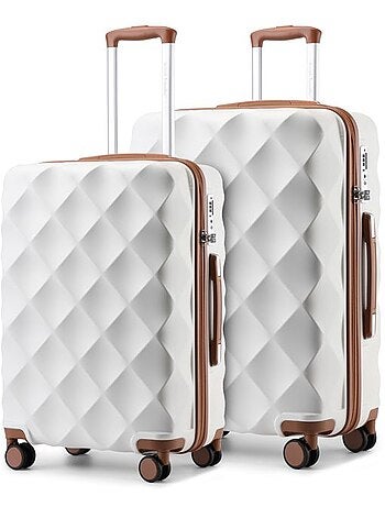Set de 2 valises - 53+61 cm, rigide abs, 4 roues 360°, serrure tsa - british traveller