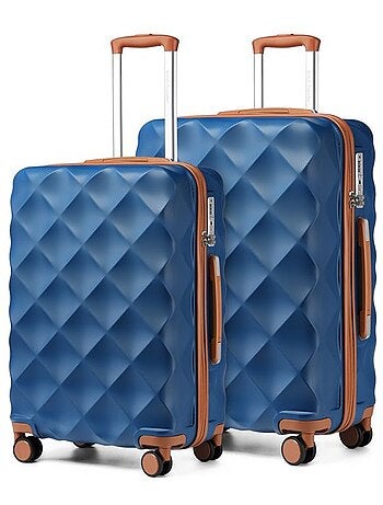 Set de 2 valises - 53+61 cm, rigide abs, 4 roues 360°, serrure tsa - british traveller