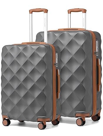 Set de 2 valises - 53+61 cm, rigide abs, 4 roues 360°, serrure tsa - british traveller