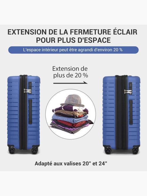 Set de 2 valises - 53+65 cm, rigide, extensible, 4 roues, serrure tsa - kono - Kiabi Set de 2 valises - 53+65 cm, rigide, extensible, 4 roues, serrure tsa - kono - Kiabi