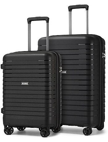 Set de 2 valises - 53+65 cm, rigide, extensible, 4 roues, serrure tsa - kono