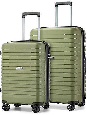 Set de 2 valises - 53+65 cm, rigide, extensible, 4 roues, serrure tsa - kono
