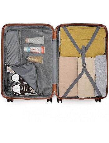 Set de 2 valises - 53x35x21 cm 4 roulettes serrure tsa - british traveller