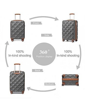 Set de 2 valises - 53x35x21 cm rigide serrure tsa - british traveller