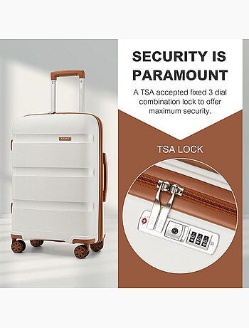Set de 2 valises - 55/65/76 cm abs 4 roulettes serrure tsa - kono