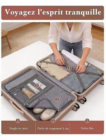 Set de 2 valises - 55x37x22 cm, rigide polypropylène (pp), 4 roues, serrure tsa - british traveller