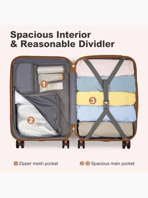 Set de 2 valises - 55x38x19.5 cm abs+pc 4 roulettes serrure tsa - kono - Kiabi Set de 2 valises - 55x38x19.5 cm abs+pc 4 roulettes serrure tsa - kono - Kiabi