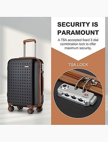Set de 2 valises - 55x38x19.5 cm abs+pc 4 roulettes serrure tsa - kono