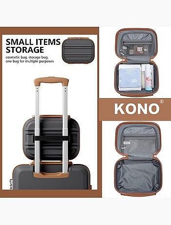 Set de 2 valises - 55x38x20 cm abs+pc 4 roulettes serrure tsa - kono