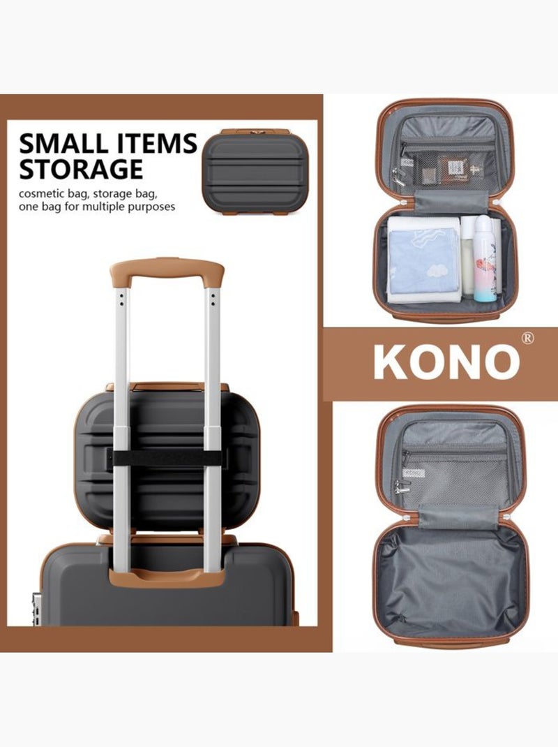 Set de 2 valises - 55x38x20 cm abs+pc 4 roulettes serrure tsa - kono Gris - Kiabi