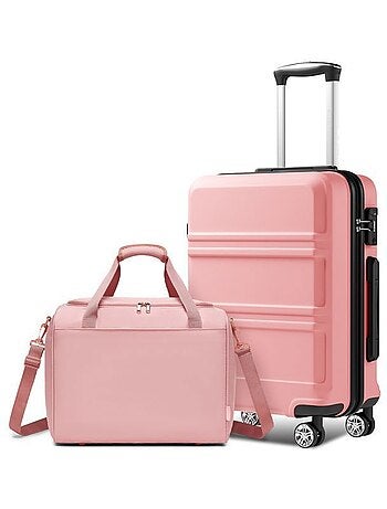 Set de 2 valises - 55x38x20 cm abs+pc 4 roulettes serrure tsa - kono