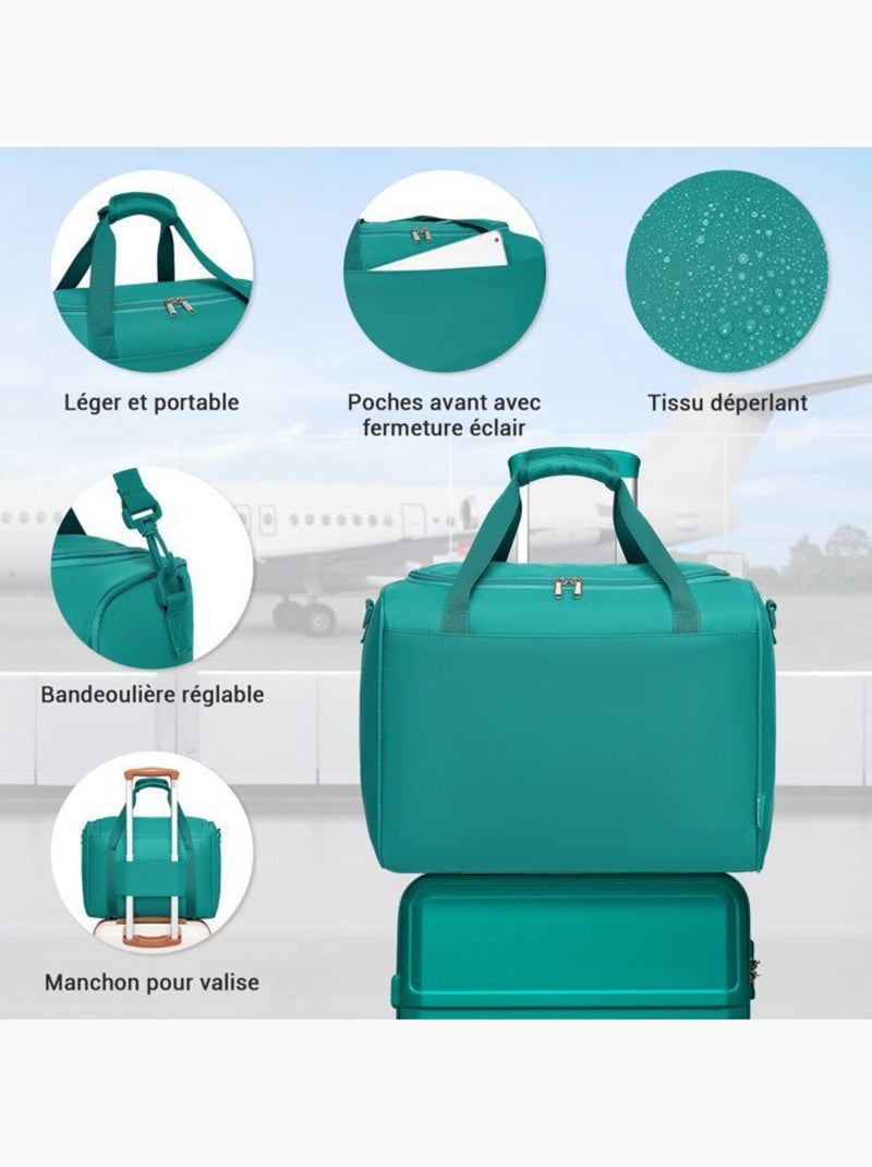 Set de 2 valises - 55x38x20 cm, rigide abs + pc, 4 roues 360°, serrure tsa - kono Bleu - Kiabi