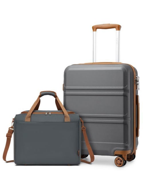 Set de 2 valises - 55x38x20 cm, rigide abs + pc, 4 roues 360°, serrure tsa - kono - Kiabi Set de 2 valises - 55x38x20 cm, rigide abs + pc, 4 roues 360°, serrure tsa - kono - Kiabi