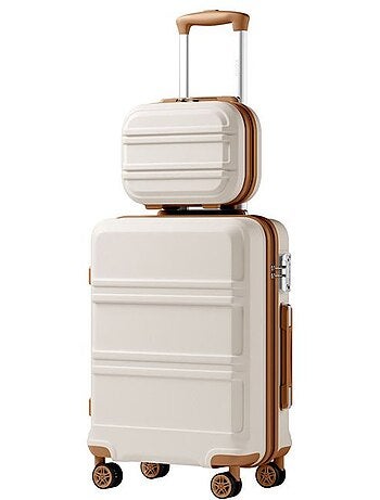 Set de 2 valises - 55x38x20 cm, rigide abs + pc, 4 roues, serrure tsa - kono